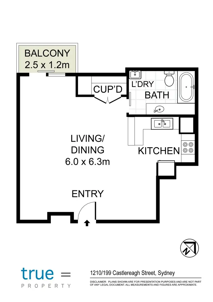Floorplan of Homely apartment listing, 1210/199 Castlereagh Street, Sydney NSW 2000