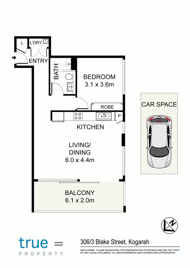 Floorplan of Homely apartment listing, 306/3 Blake Street, Kogarah NSW 2217