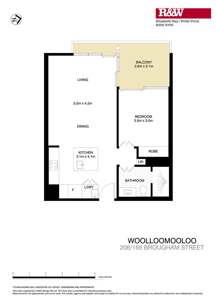 Floorplan of Homely apartment listing, 206/161 Brougham Street, Woolloomooloo NSW 2011