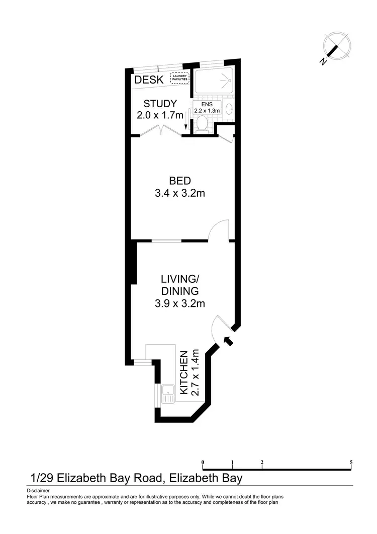 Floorplan of Homely apartment listing, 1/27-29 Elizabeth Bay Road, Elizabeth Bay NSW 2011
