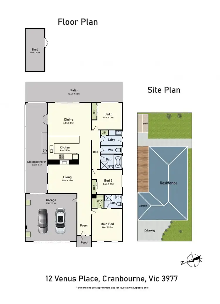 Floorplan of Homely house listing, 12 Venus Place, Cranbourne VIC 3977