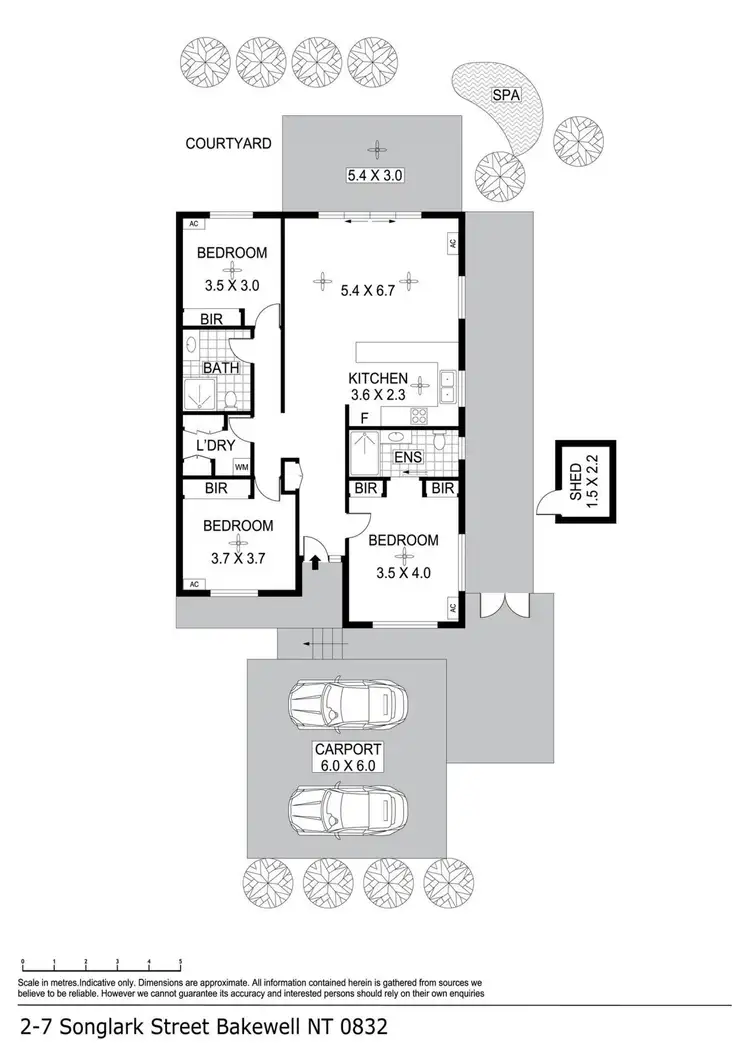 Floorplan of Homely semi-detached listing, 2/7 Songlark Street, Bakewell NT 832