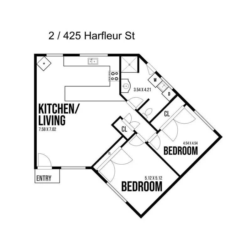 Floorplan of Homely unit listing, 2 & 3/425 Harfleur Street, Deniliquin NSW 2710