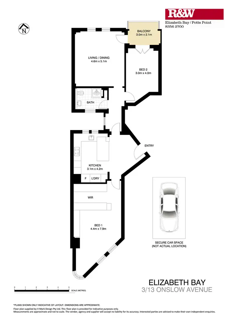 Floorplan of Homely apartment listing, 3/13 Onslow Avenue, Elizabeth Bay NSW 2011