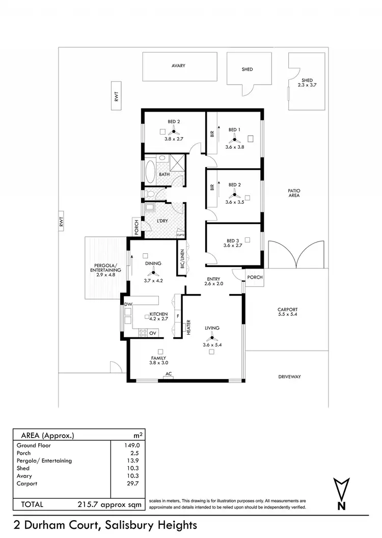 Floorplan of Homely house listing, 2 Durham Court, Salisbury Heights SA 5109