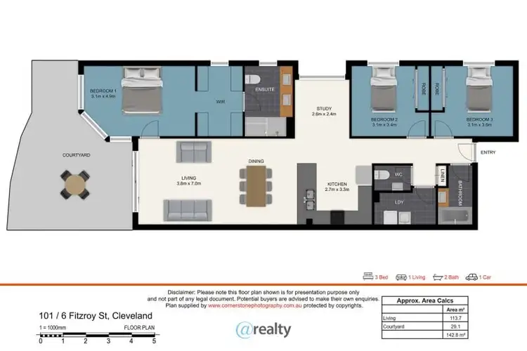Floorplan of Homely unit listing, 101/6 Fitzroy Street, Cleveland QLD 4163