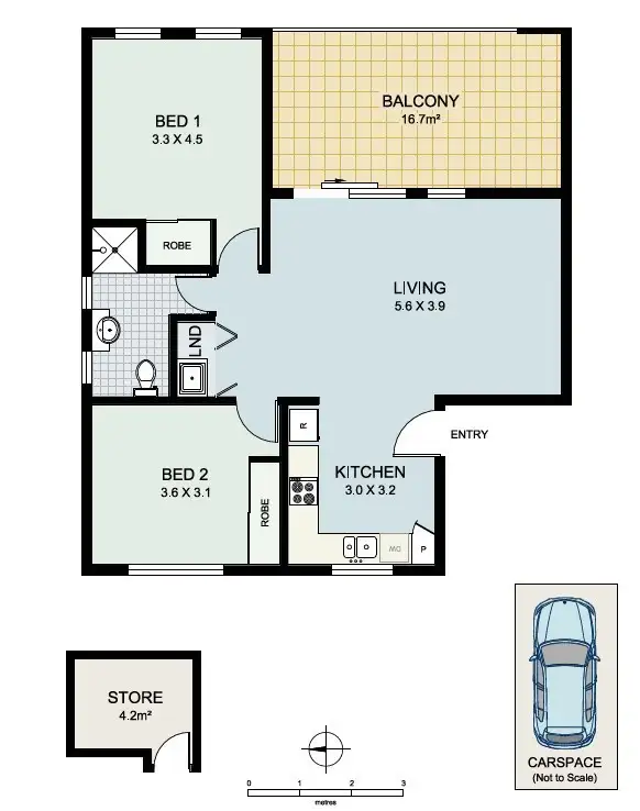 Floorplan of Homely apartment listing, 13/26 Ambrose Street, Innaloo WA 6018