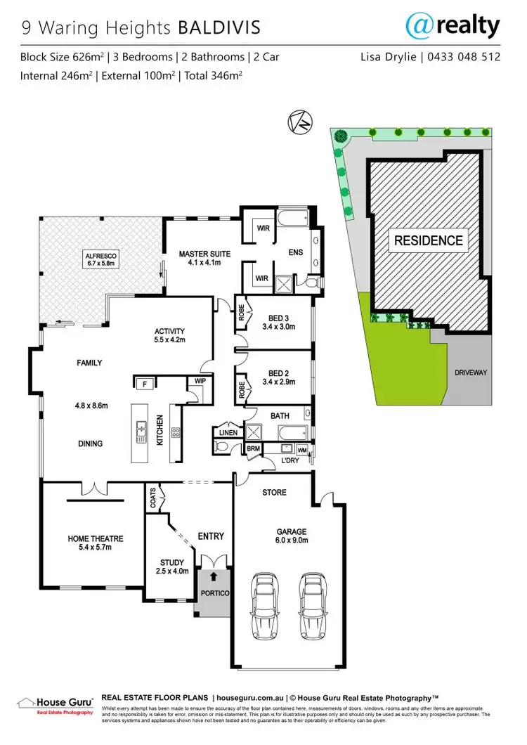 Floorplan of Homely house listing, 9 Waring Heights, Baldivis WA 6171