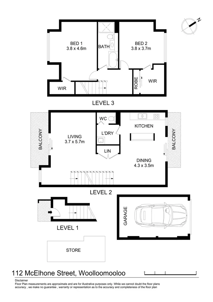 Floorplan of Homely townhouse listing, 112 McElhone Street, Woolloomooloo NSW 2011