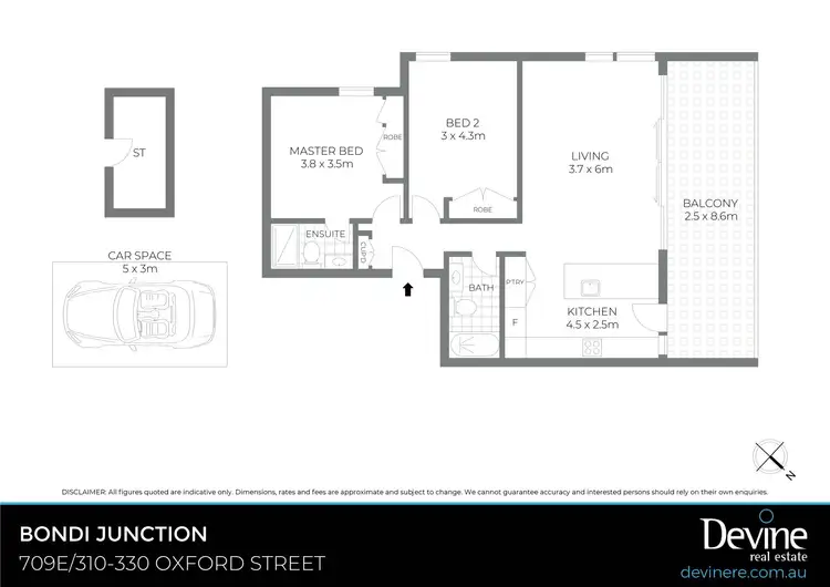 Floorplan of Homely unit listing, 709E/310-330 Oxford Street, Bondi Junction NSW 2022