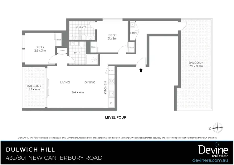 Floorplan of Homely apartment listing, 432/801 New Canterbury Road, Dulwich Hill NSW 2203