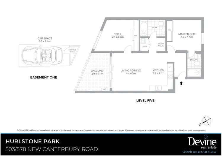Floorplan of Homely apartment listing, 503/578 New Canterbury Road, Hurlstone Park NSW 2193