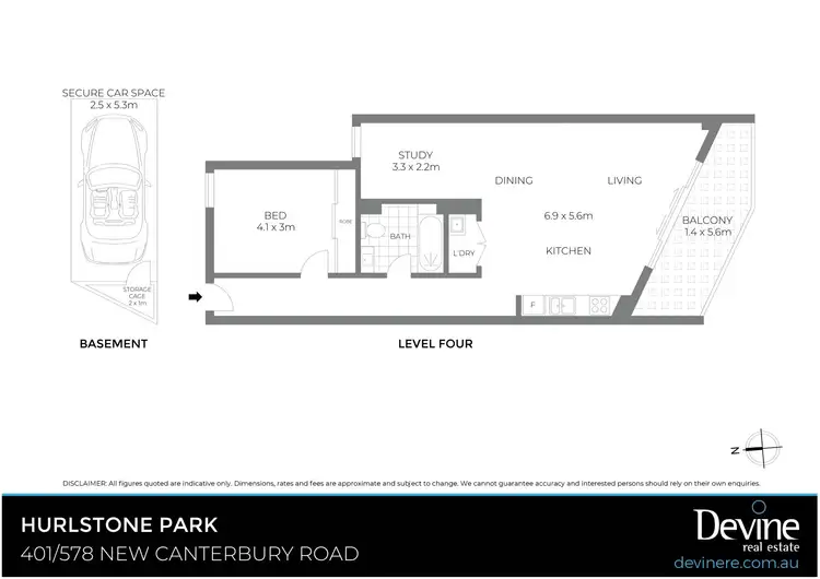 Floorplan of Homely apartment listing, 401/578 New Canterbury Road, Hurlstone Park NSW 2193