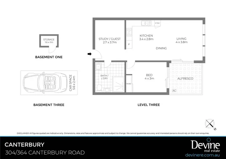Floorplan of Homely apartment listing, 304/364 Canterbury Road, Canterbury NSW 2193
