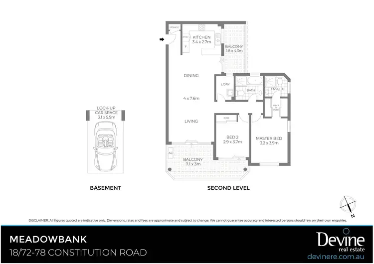 Floorplan of Homely unit listing, 18/72-78 Constitution Road West, Meadowbank NSW 2114