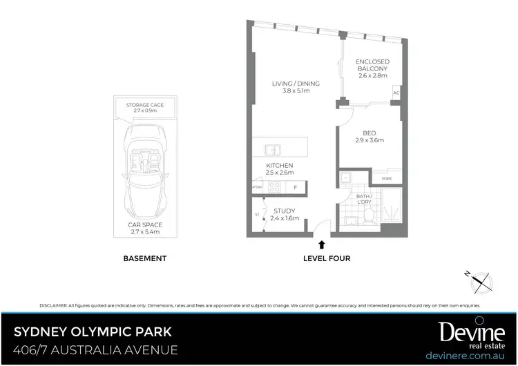 Floorplan of Homely unit listing, 406/7 Australia Avenue, Sydney Olympic Park NSW 2127