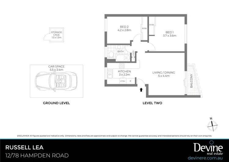 Floorplan of Homely apartment listing, 12/78 Hampden Road, Russell Lea NSW 2046