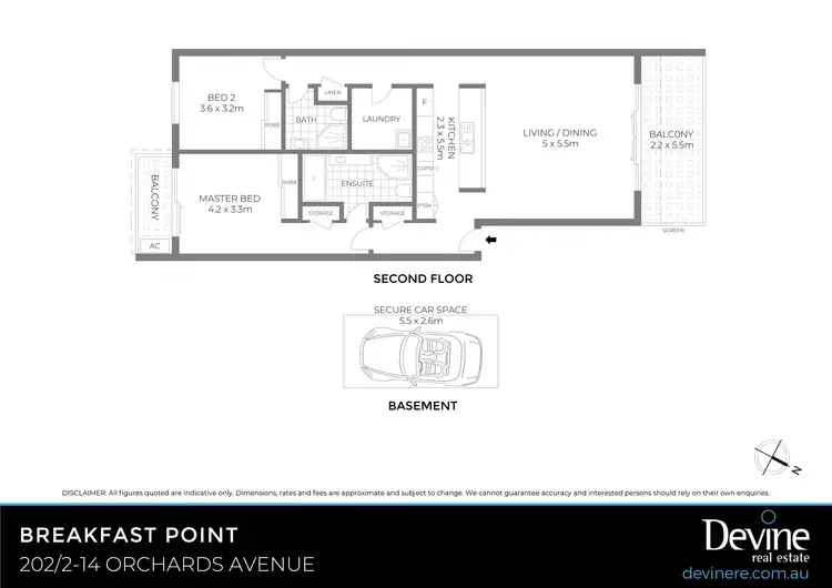 Floorplan of Homely apartment listing, 202/2-14 Orchards Avenue, Breakfast Point NSW 2137