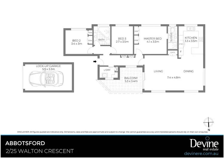 Floorplan of Homely unit listing, 2/25 Walton Crescent, Abbotsford NSW 2046