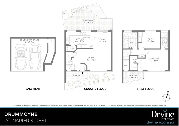 Floorplan of Homely townhouse listing, 2/11 Napier Street, Drummoyne NSW 2047