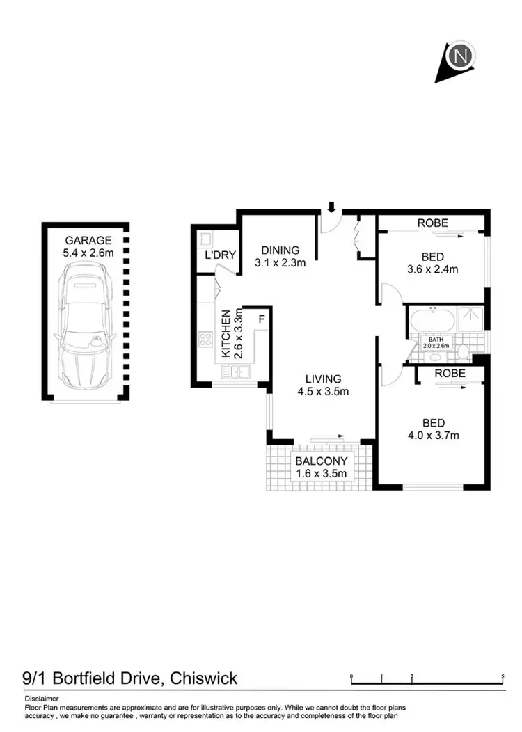 Floorplan of Homely unit listing, 9/1 Bortfield Drive, Chiswick NSW 2046