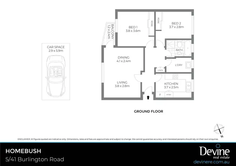 Floorplan of Homely apartment listing, 5/41 Burlington Road, Homebush NSW 2140