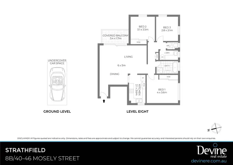 Floorplan of Homely apartment listing, 8B/40-46 Mosely Street, Strathfield NSW 2135