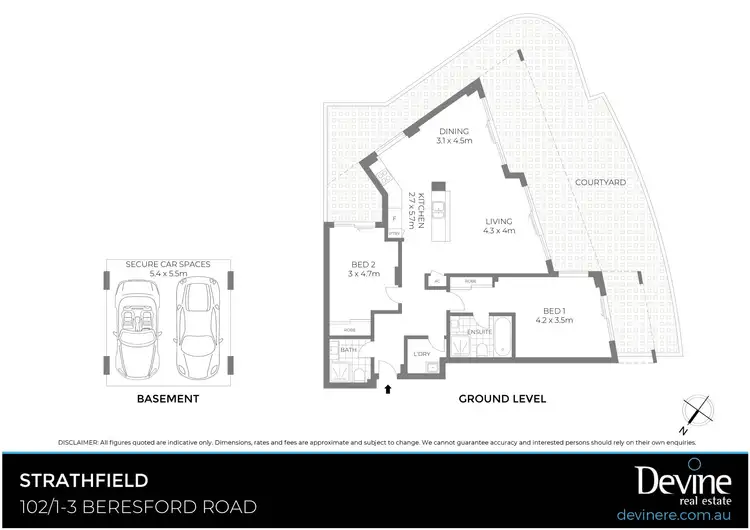 Floorplan of Homely apartment listing, 102/1-3 Beresford Road, Strathfield NSW 2135