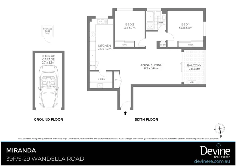 Floorplan of Homely apartment listing, 39F/5 Wandella Road, Miranda NSW 2228