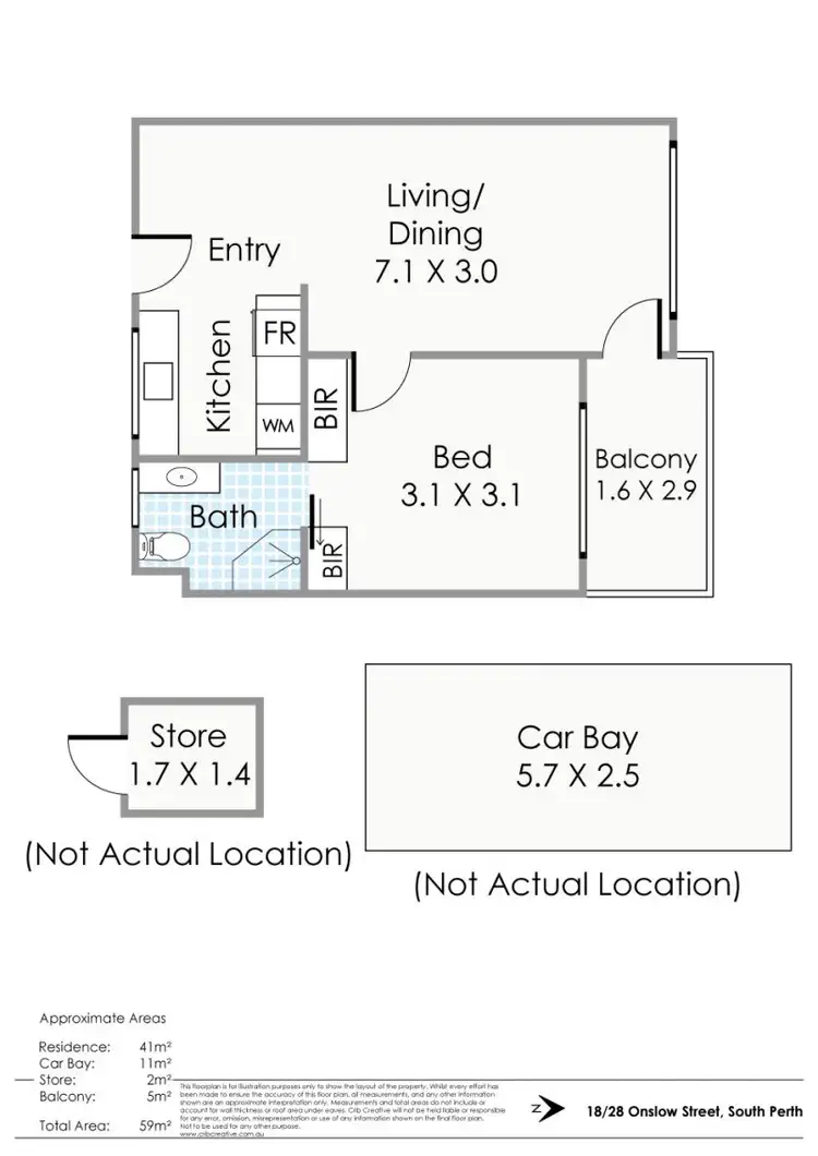 Floorplan of Homely unit listing, 18/28 Onslow Street, South Perth WA 6151