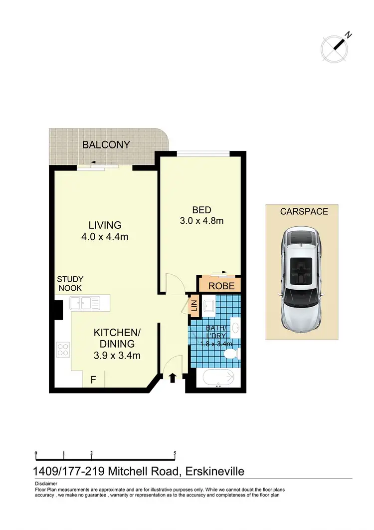 Floorplan of Homely apartment listing, 1409/177-219 Mitchell Road, Erskineville NSW 2043