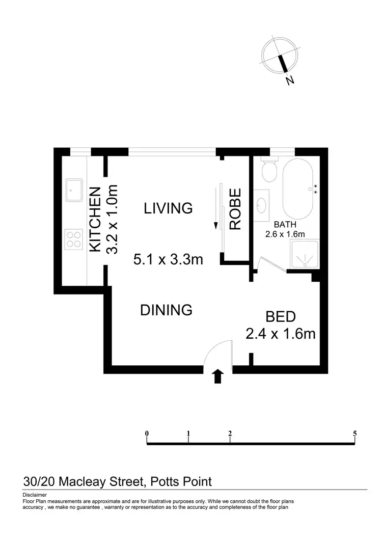 Floorplan of Homely studio listing, 30/20 Macleay Street, Potts Point NSW 2011