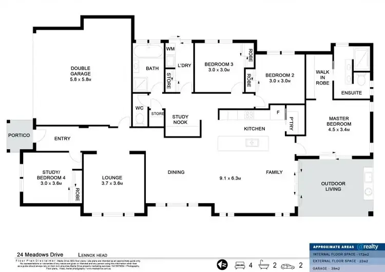 Floorplan of Homely house listing, 24 Meadows Drive, Lennox Head NSW 2478