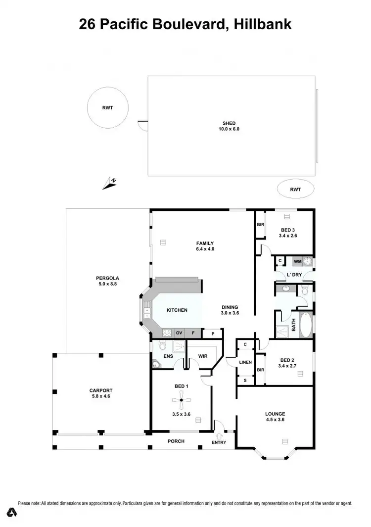 Floorplan of Homely house listing, 26 Pacific Boulevard, Hillbank SA 5112