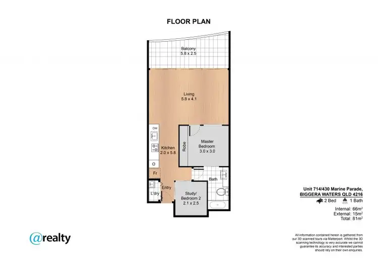 Floorplan of Homely apartment listing, 714/430 Marine Parade, Biggera Waters QLD 4216