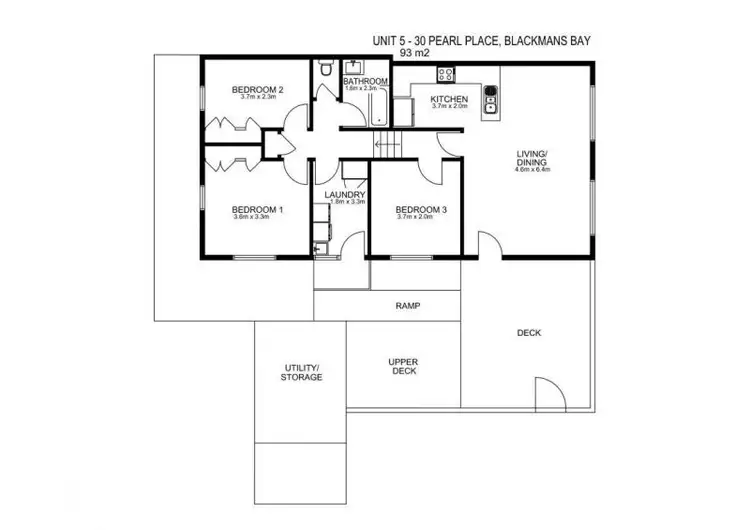 Floorplan of Homely unit listing, 5/30 Pearl Place, Blackmans Bay TAS 7052