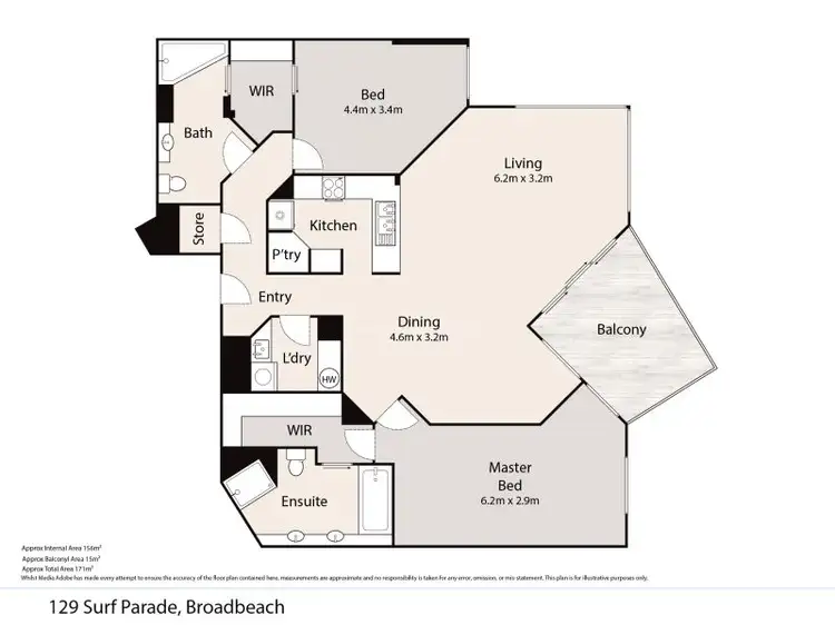 Floorplan of Homely apartment listing, 92/129 Surf Parade, Broadbeach QLD 4218