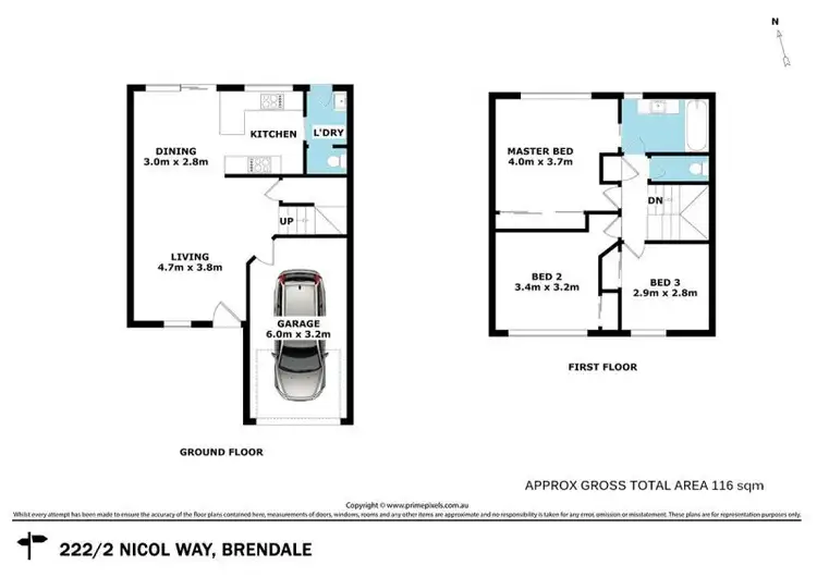 Floorplan of Homely townhouse listing, 222/2 Nicol Way, Brendale QLD 4500