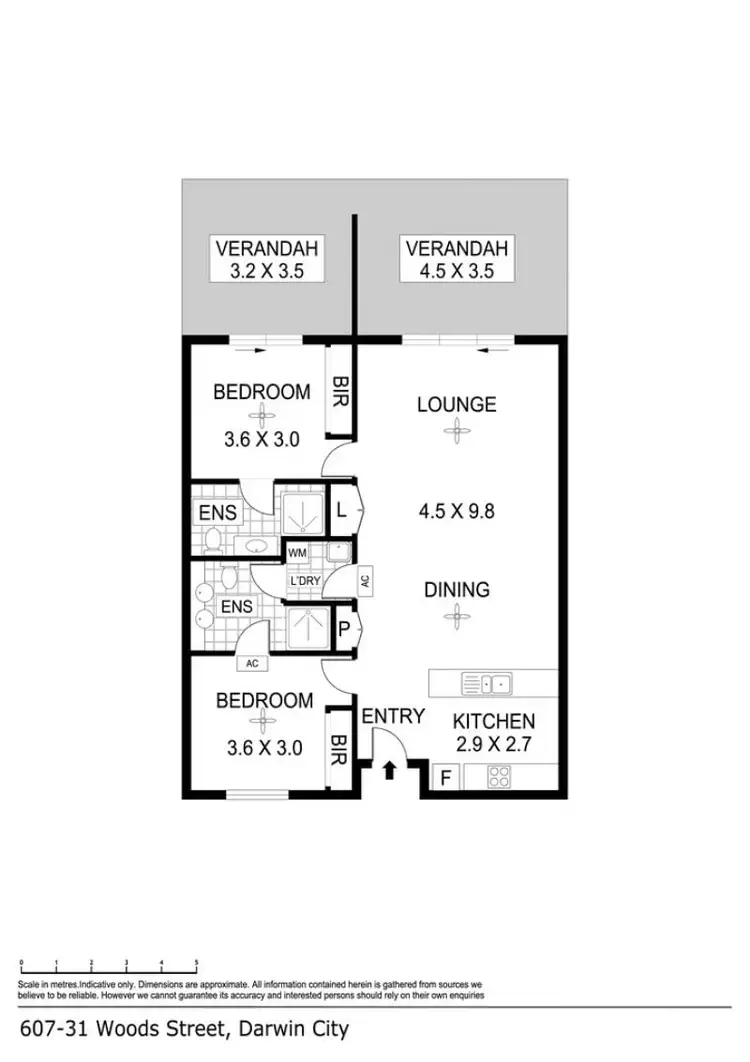 Floorplan of Homely apartment listing, 607/31 Woods Street, Darwin City NT 800
