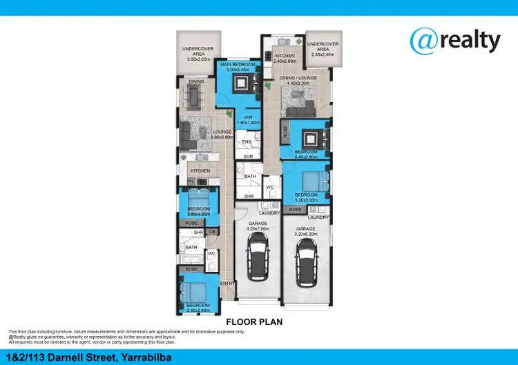 Floorplan of Homely semi-detached listing, 1 & 2/113 Darnell Street, Yarrabilba QLD 4207