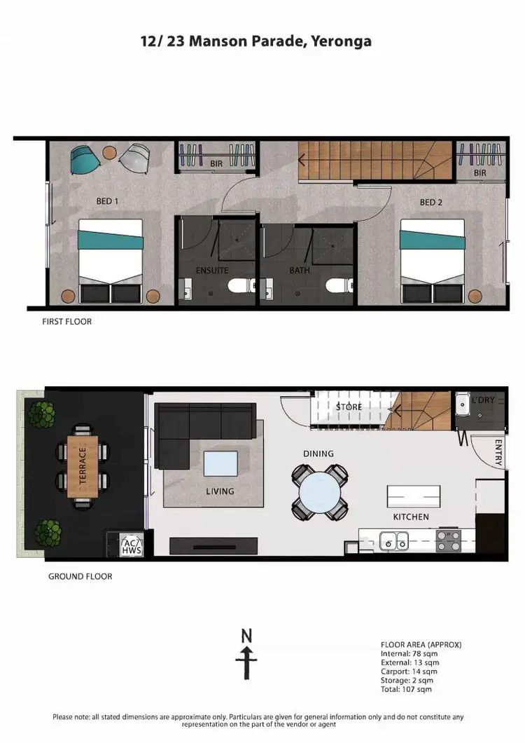 Floorplan of Homely townhouse listing, 12/23 Manson Parade, Yeronga QLD 4104