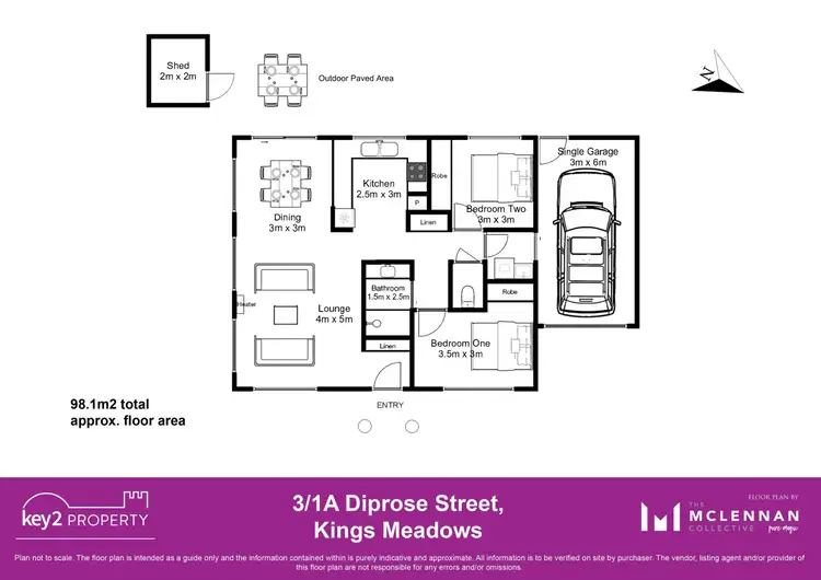 Floorplan of Homely unit listing, 3/1a Diprose Street, Kings Meadows TAS 7249