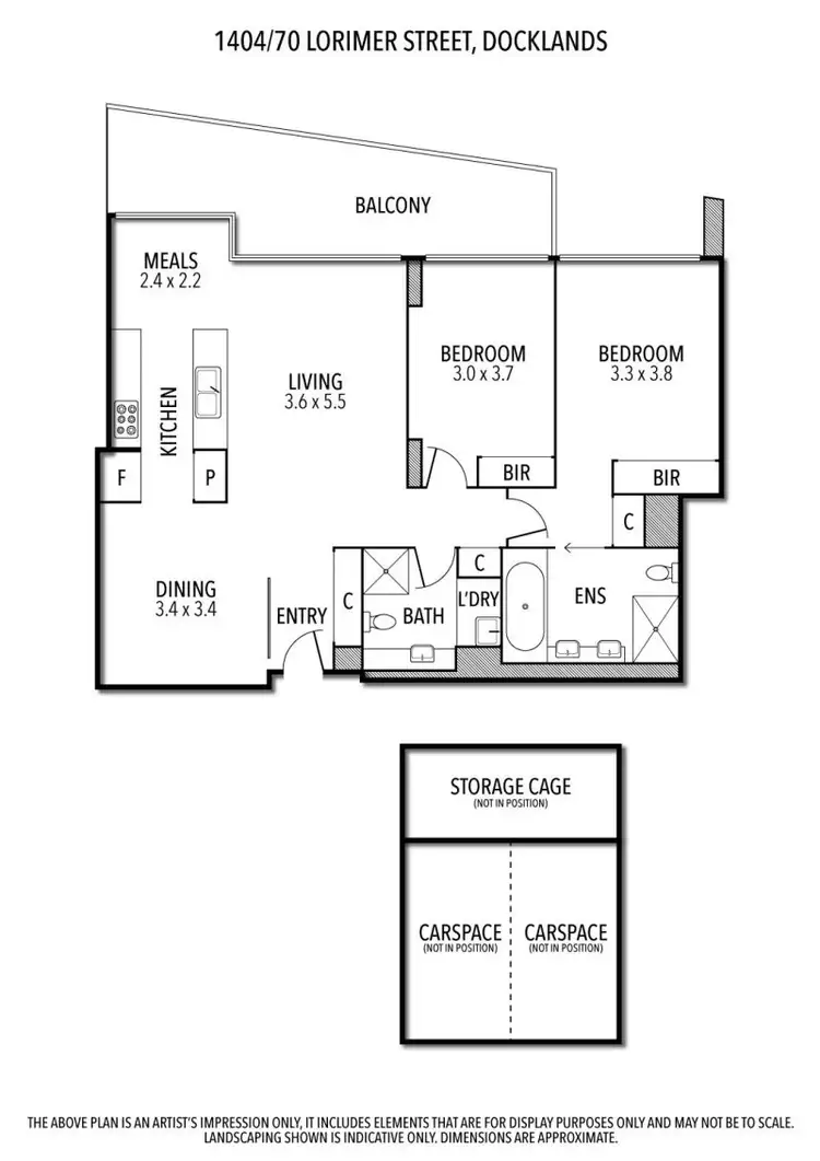 Floorplan of Homely apartment listing, 1404/70 Lorimer Street, Docklands VIC 3008