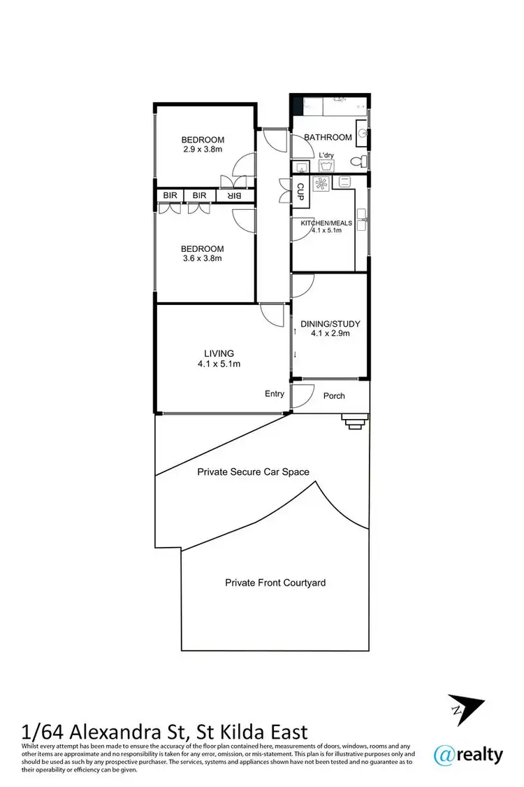 Floorplan of Homely apartment listing, 1/64 Alexandra Street, St Kilda East VIC 3183