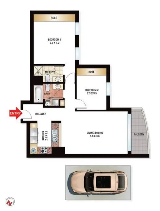 Floorplan of Homely apartment listing, 407/2-6 Birtley Place, Elizabeth Bay NSW 2011