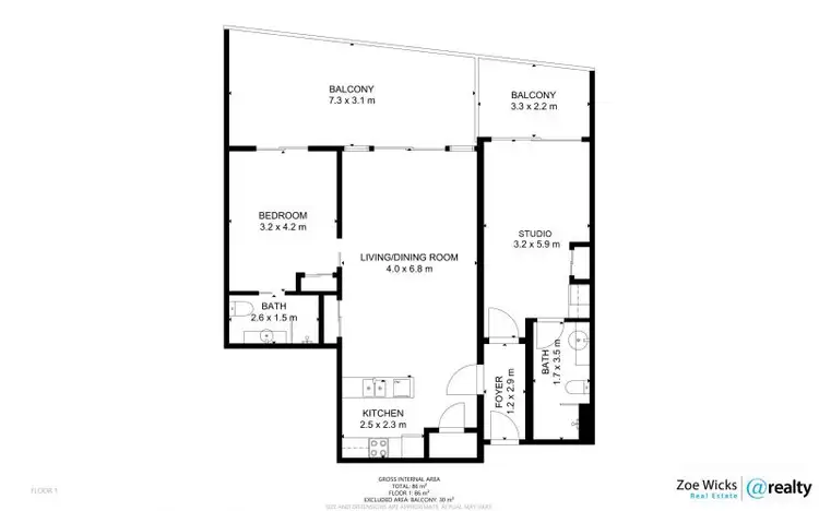 Floorplan of Homely apartment listing, 502/6 Lake Street, Cairns City QLD 4870