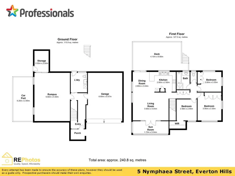 Floorplan of Homely house listing, 5 Nymphaea Street, Everton Hills QLD 4053