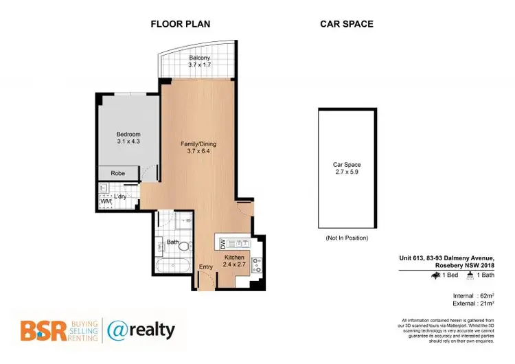 Floorplan of Homely unit listing, 613/83 Dalmeny Avenue, Rosebery NSW 2018