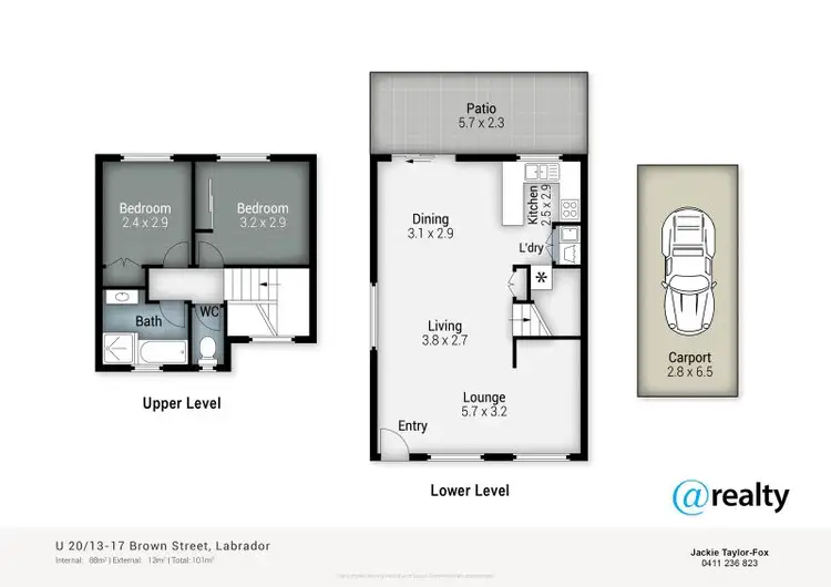 Floorplan of Homely townhouse listing, 20/13 Brown Street, Labrador QLD 4215