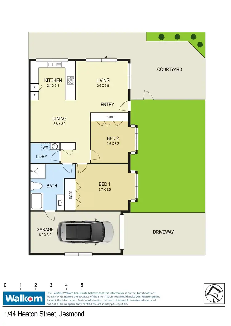 Floorplan of Homely villa listing, 1/44 Heaton Street, Jesmond NSW 2299